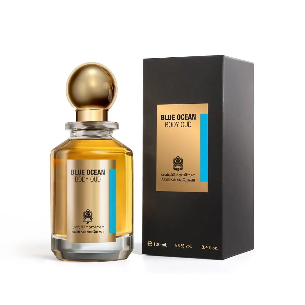 Abdul Samad Al Qurashi Blue Ocean Body Oud 100ML bottle