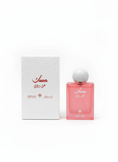 75ML  ابراق مسك عبق وردي ابراهيم القرشى bottle