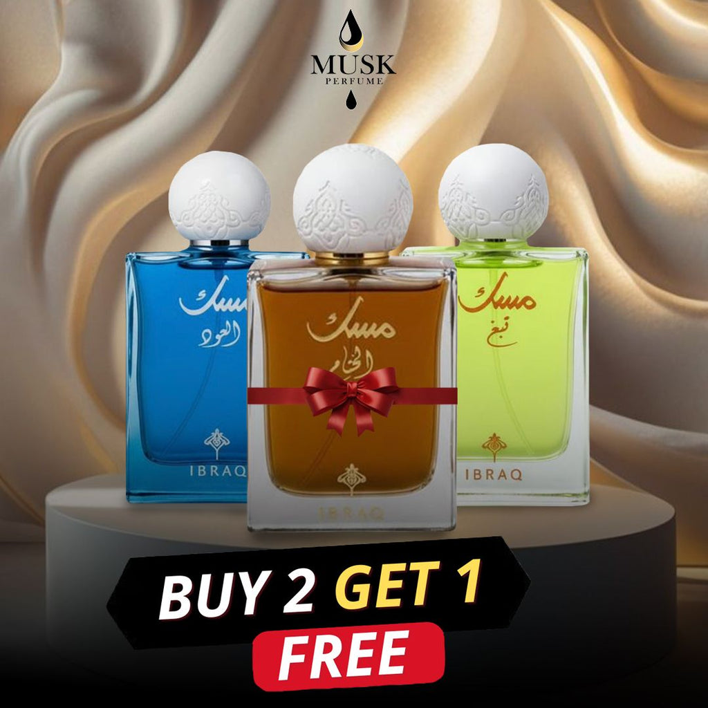 مجموعة ابراق مسك ابراهيم القرشى عود 2+1 bottle